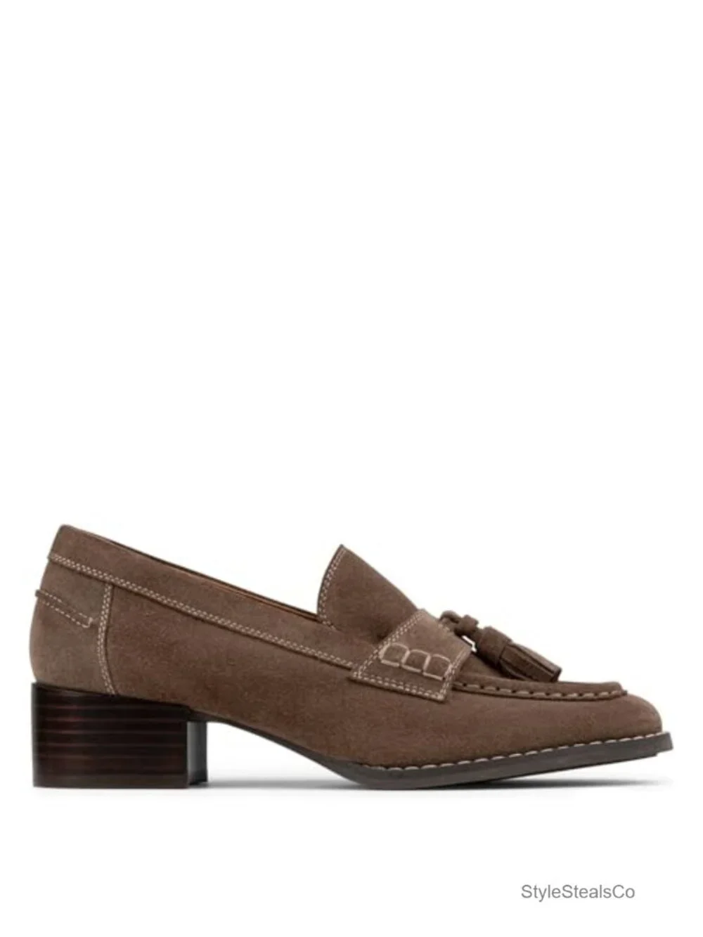 Suede Loafer with Tassel Detail and Memory Foam Insole